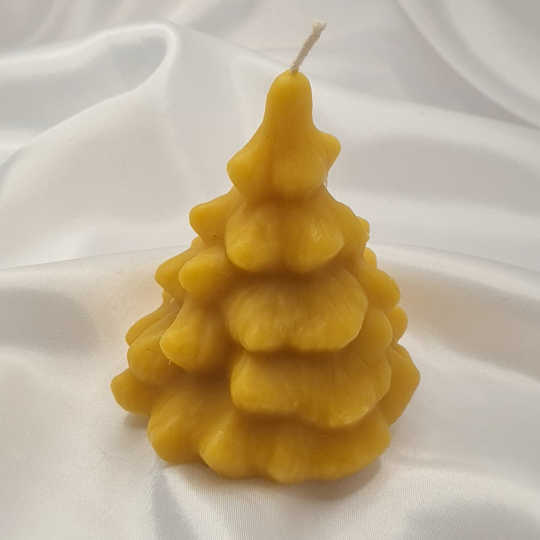 "Glow Green This Christmas: Embrace the Warmth of Our Eco-Friendly Beeswax Tree Candle!"