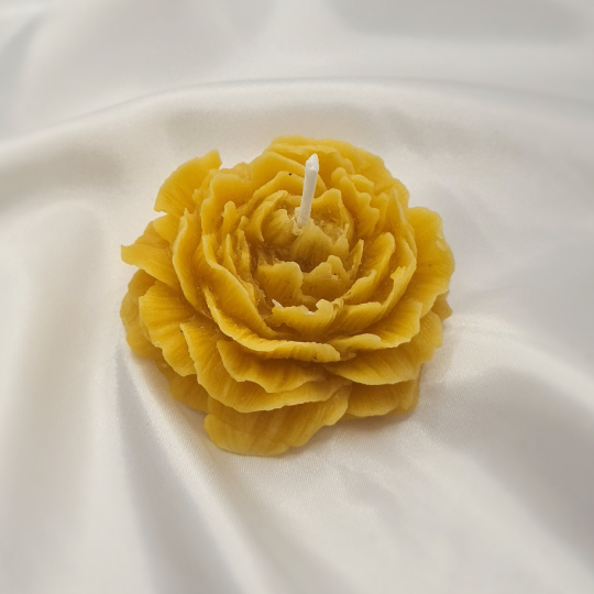 "Radiant Elegance: The Peony Beeswax Candle – Nature's Artistry in Every Petal"